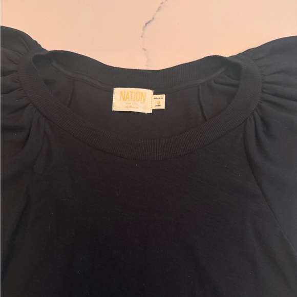 Nation LTD Black Cap Sleeve Blouse - Picture 4 of 6
